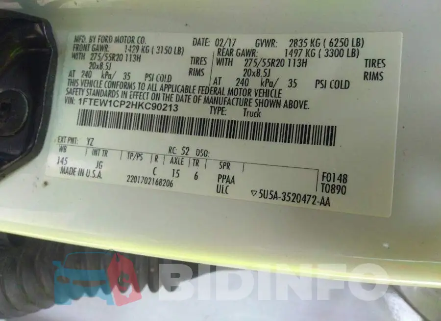 1FTEW1CP2HKC90213 Photo# 9
