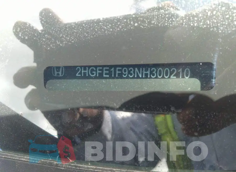 2HGFE1F93NH300210 Photo# 9