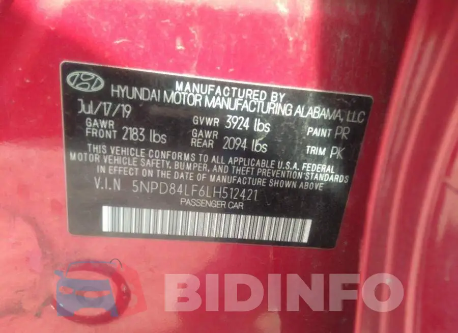 5NPD84LF6LH512421 Photo# 9