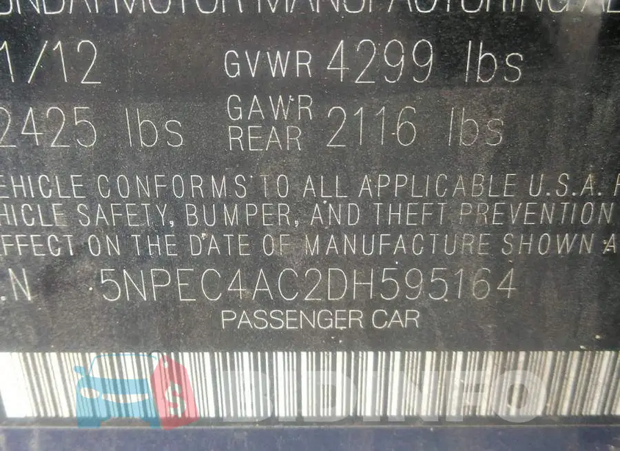 5NPEC4AC2DH595164 Photo# 9