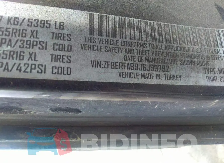 ZFBERFAB9J6J99792 Photo# 9