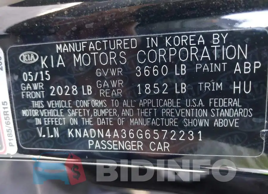KNADN4A36G6572231 Photo# 9