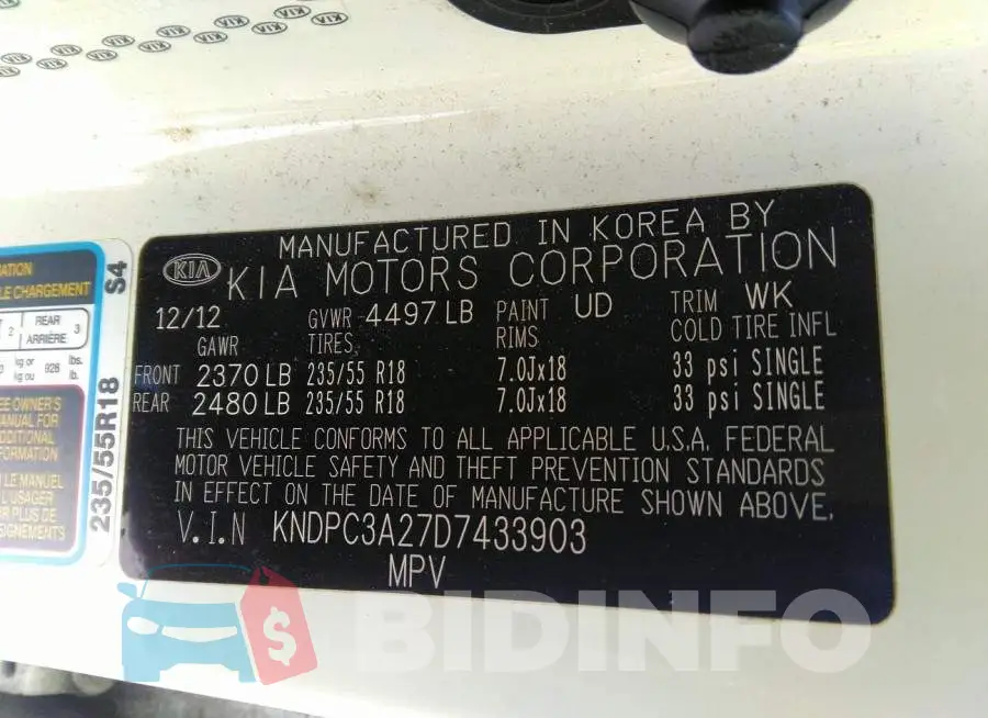 KNDPC3A27D7433903 Photo# 9