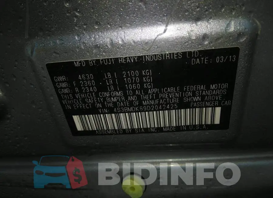4S3BMDK69D2042425 Photo# 9