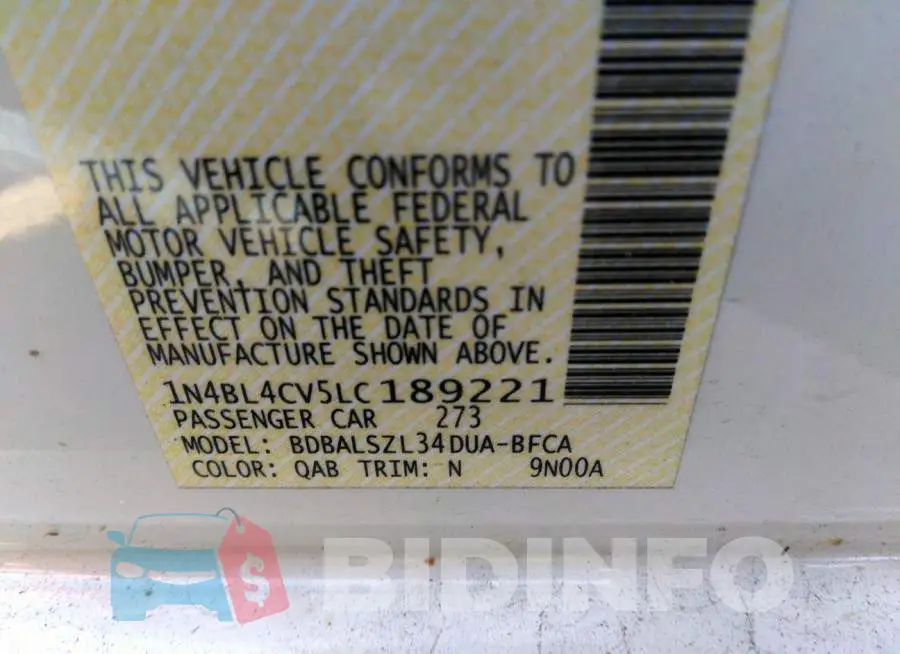 1N4BL4CV5LC189221 Photo# 9