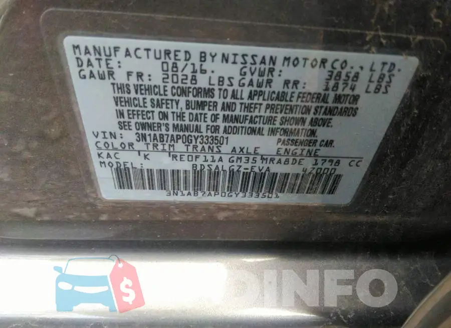 3N1AB7AP0GY333501 Photo# 9