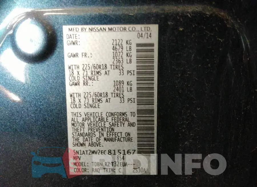 5N1AT2MV2EC815167 Photo# 9