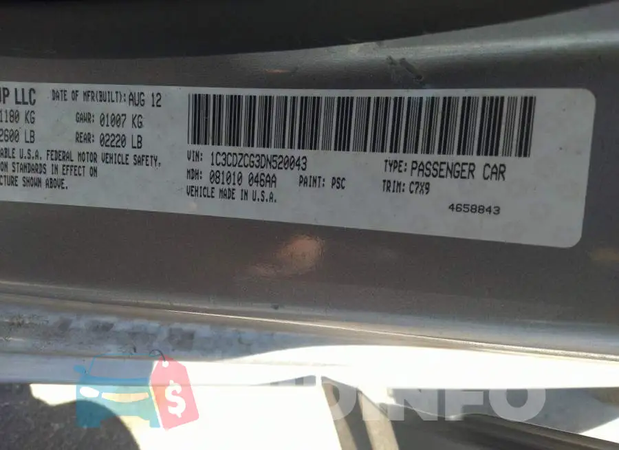 1C3CDZCG3DN520043 Photo# 9