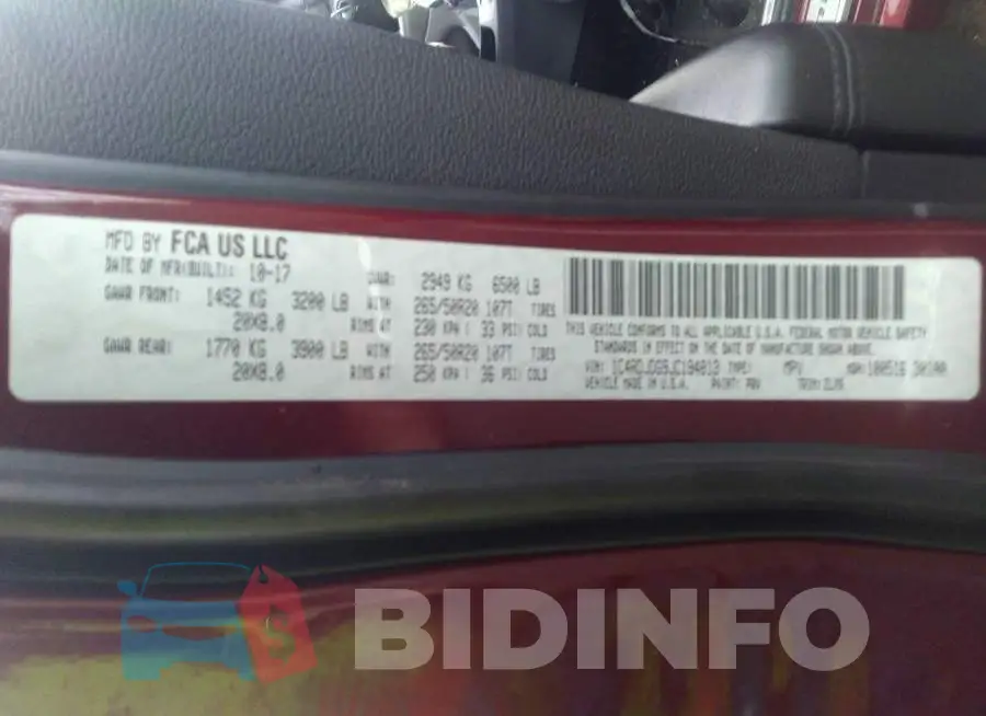 1C4RDJDG9JC194813 Photo# 9