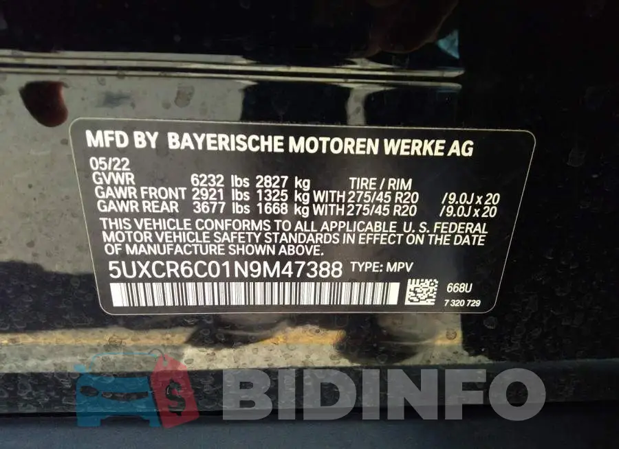5UXCR6C01N9M47388 Photo# 9