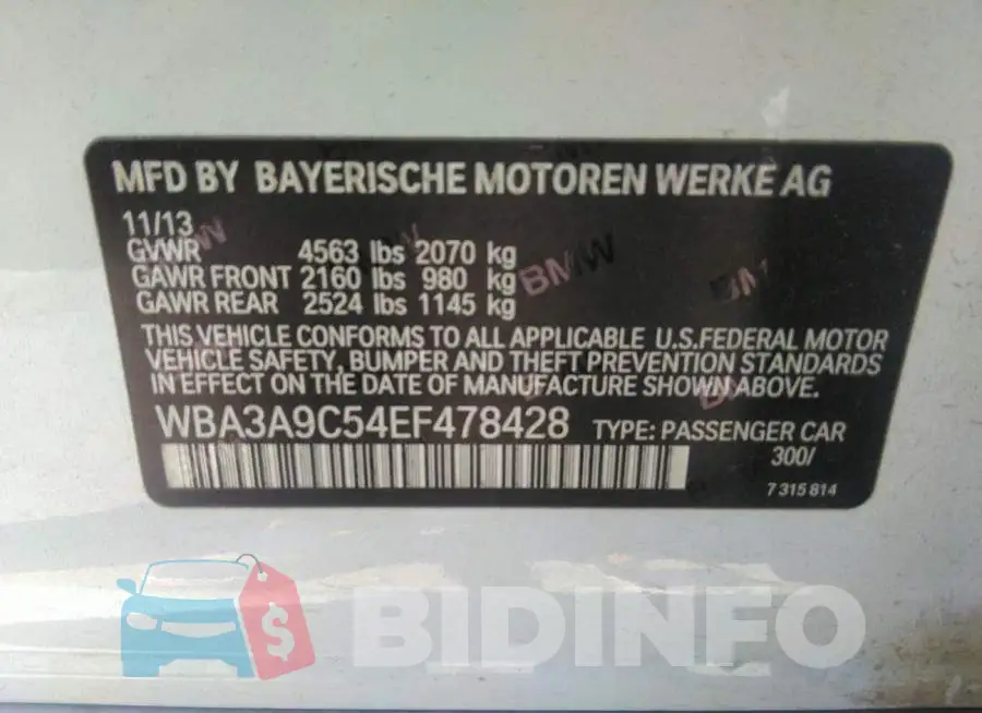 WBA3A9C54EF478428 Photo# 9