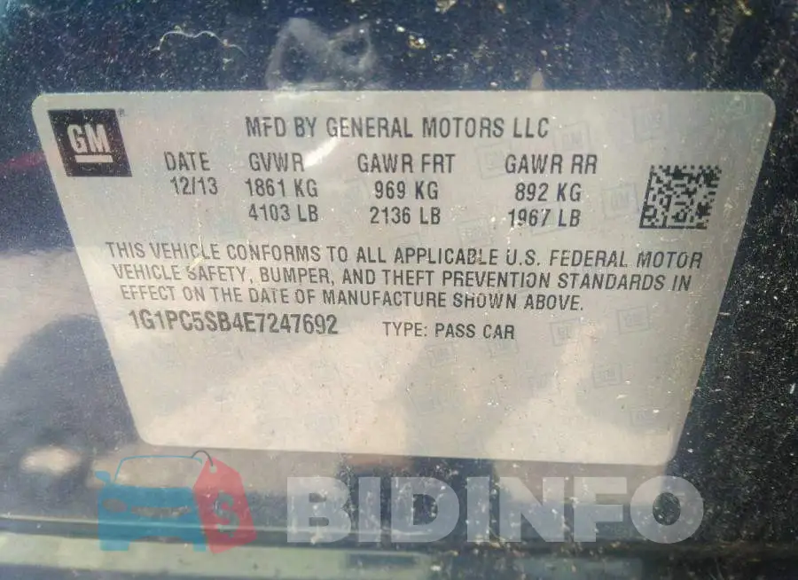 1G1PC5SB4E7247692 Photo# 9