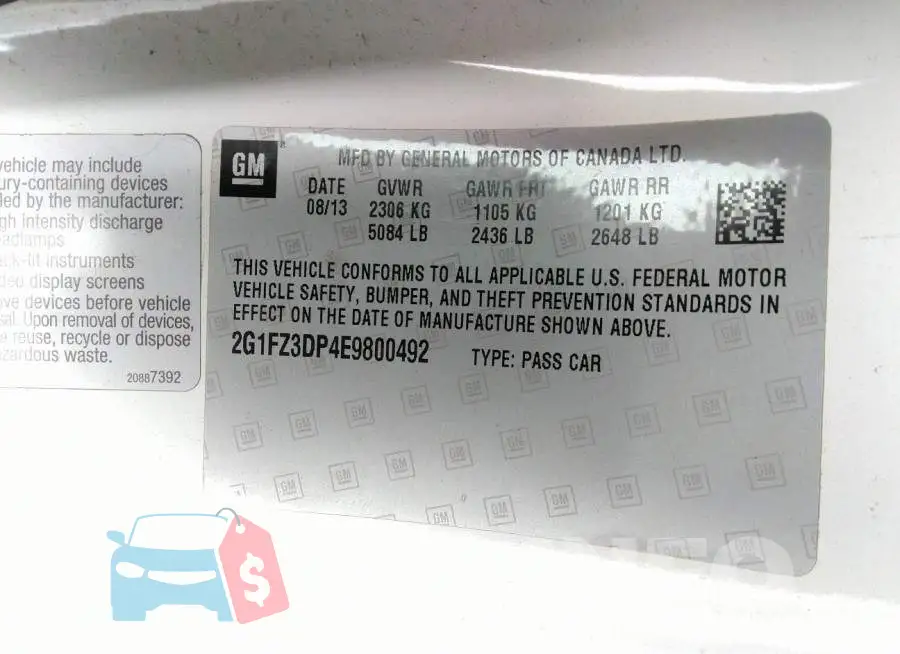 2G1FZ3DP4E9800492 Photo# 9