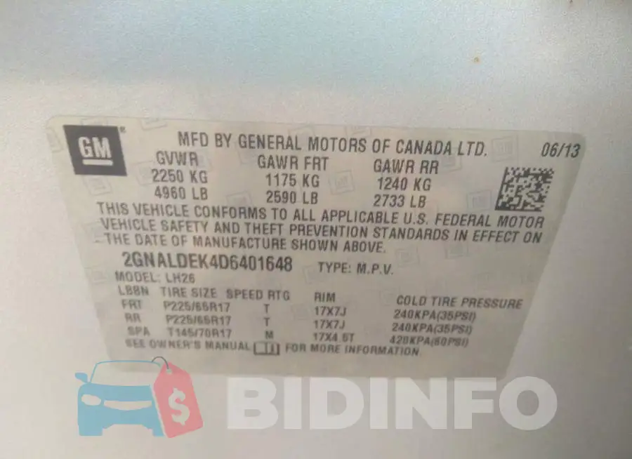 2GNALDEK4D6401648 Photo# 9