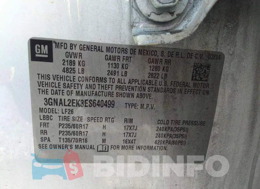 3GNAL2EK3ES640499 Photo# 9