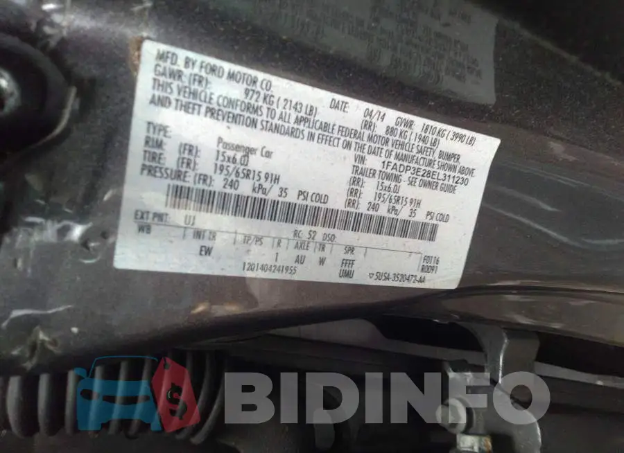 1FADP3E28EL311230 Photo# 9