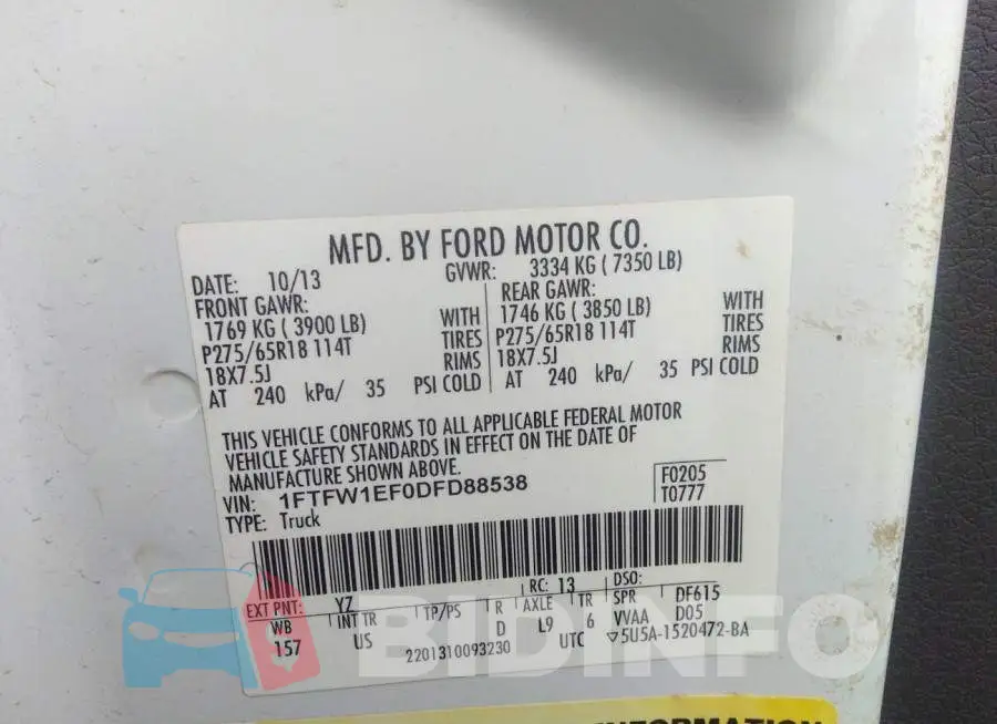 1FTFW1EF0DFD88538 Photo# 9