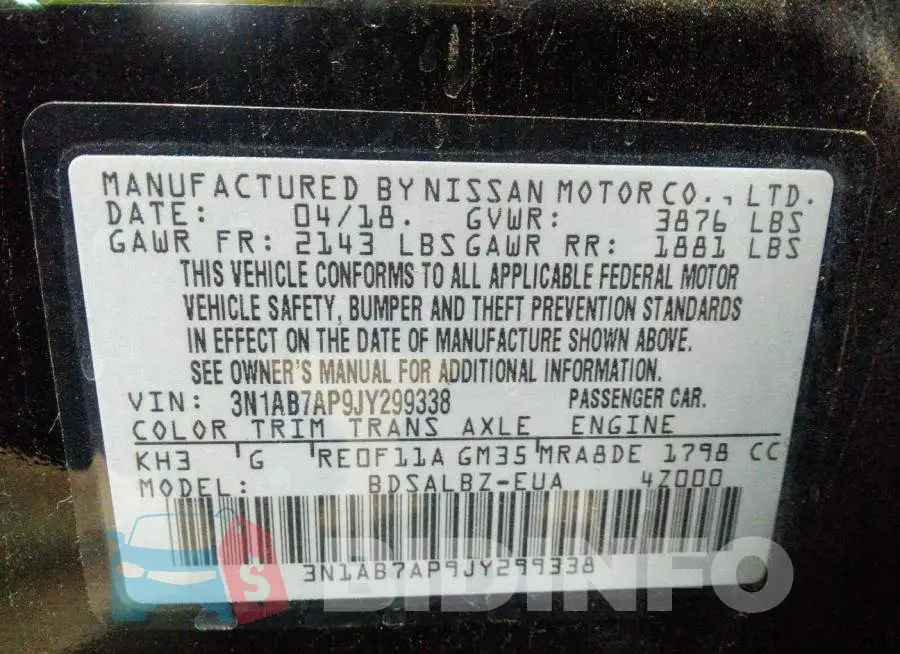 3N1AB7AP9JY299338 Photo# 9