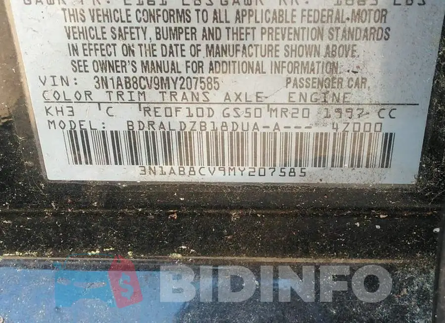 3N1AB8CV9MY207585 Photo# 9