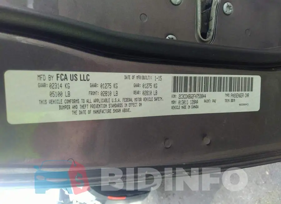 2C3CDXBG2FH759844 Photo# 9