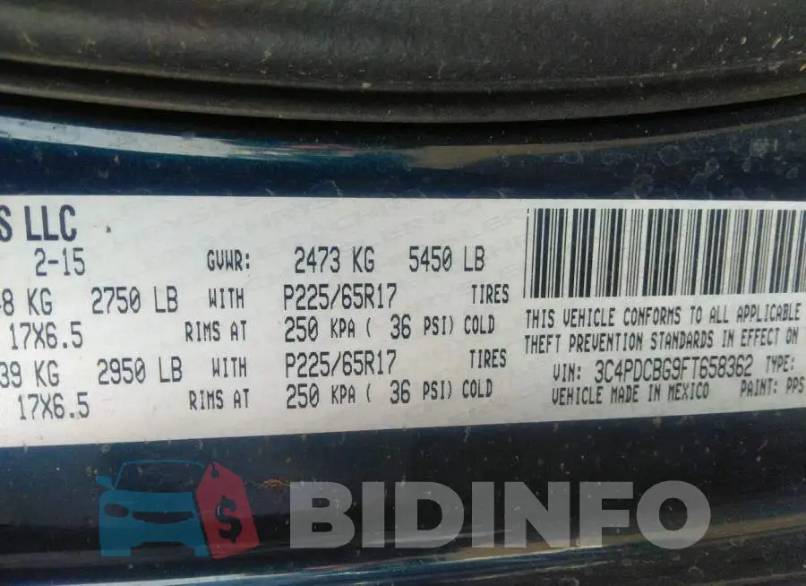 3C4PDCBG9FT658362 Photo# 9