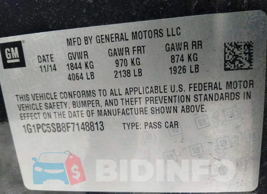 1G1PC5SB8F7148813 Photo# 9
