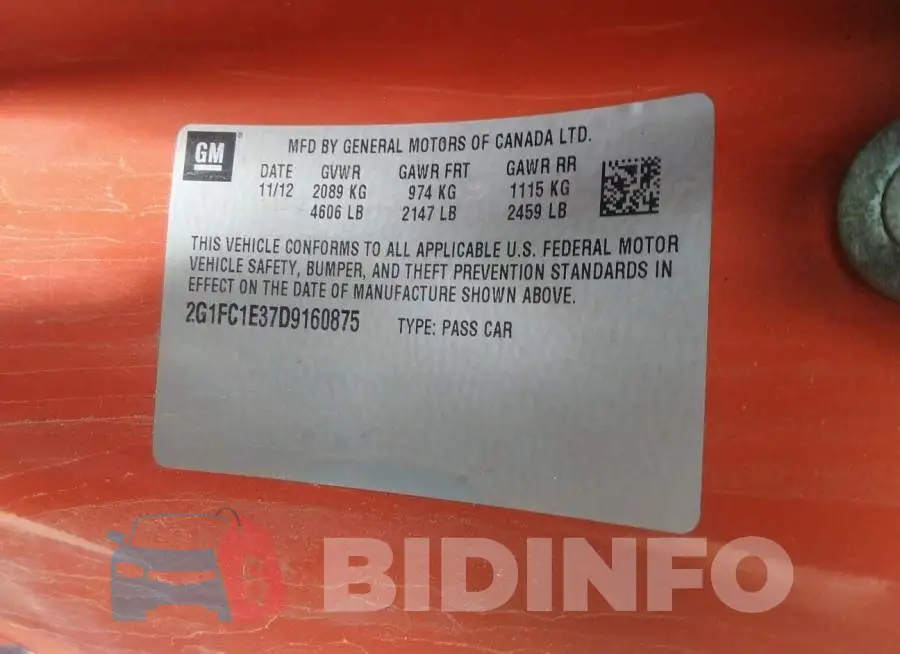 2G1FC1E37D9160875 Photo# 9