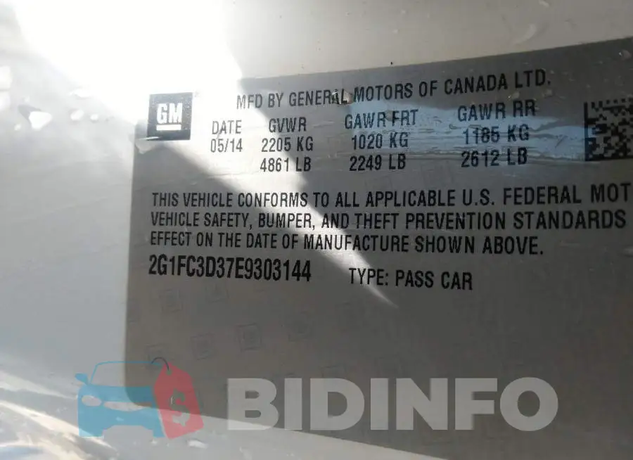 2G1FC3D37E9303144 Photo# 9