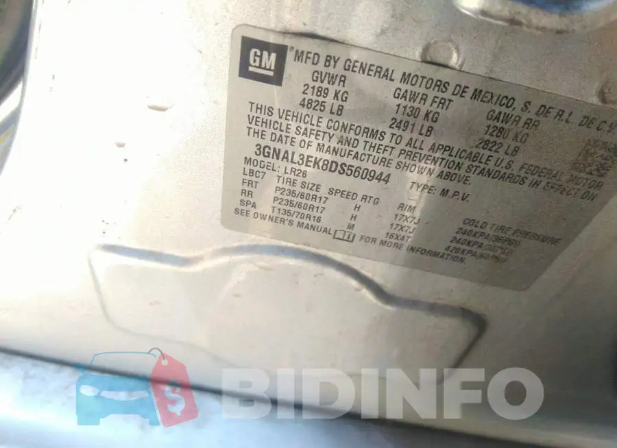 3GNAL3EK8DS560944 Photo# 9