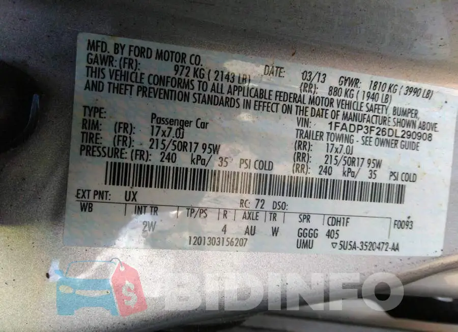 1FADP3F26DL290908 Photo# 9
