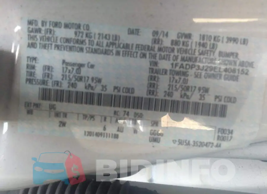 1FADP3J29EL408152 Photo# 9