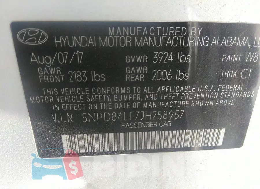 5NPD84LF7JH258957 Photo# 9