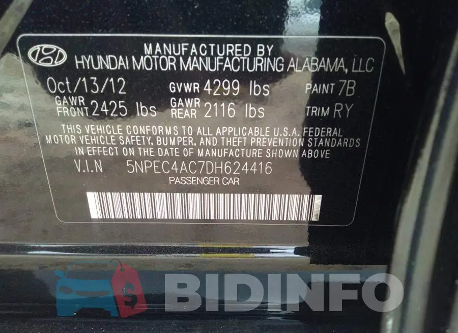 5NPEC4AC7DH624416 Photo# 9