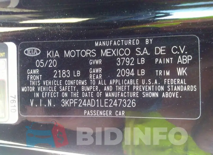 3KPF24AD1LE247326 Photo# 9