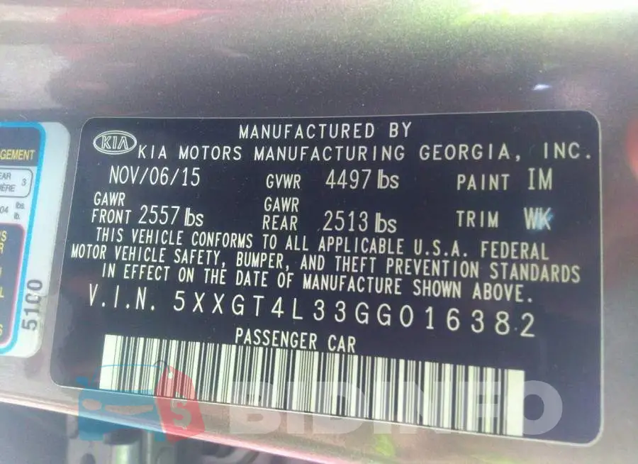 5XXGT4L33GG016382 Photo# 9