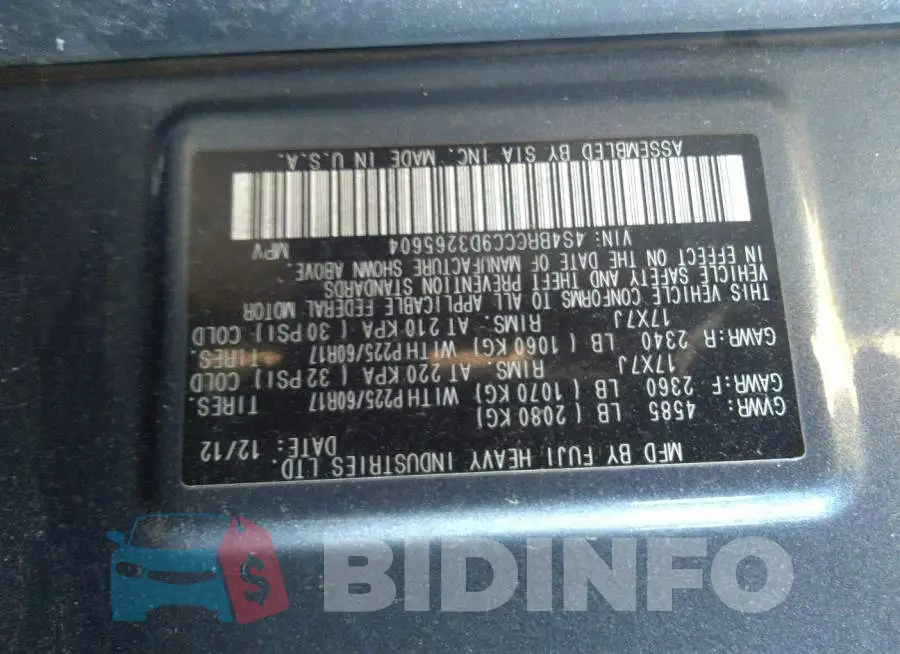 4S4BRCCC9D3265604 Photo# 9