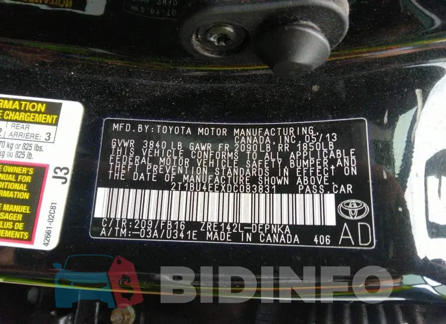 2T1BU4EEXDC083831 Photo# 9