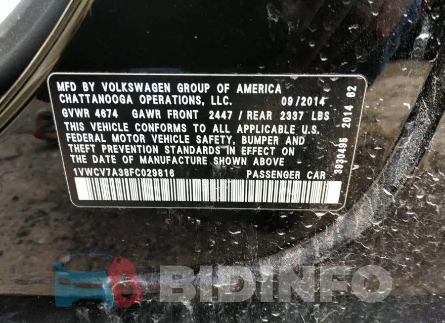 1VWCV7A38FC029816 Photo# 9