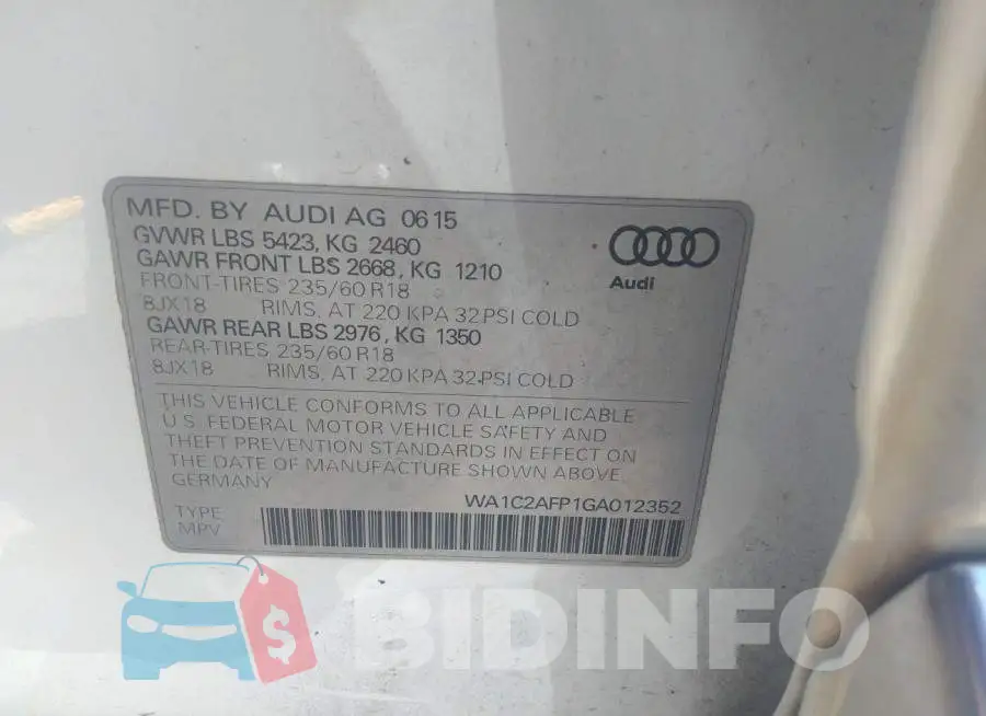 WA1C2AFP1GA012352 Photo# 9