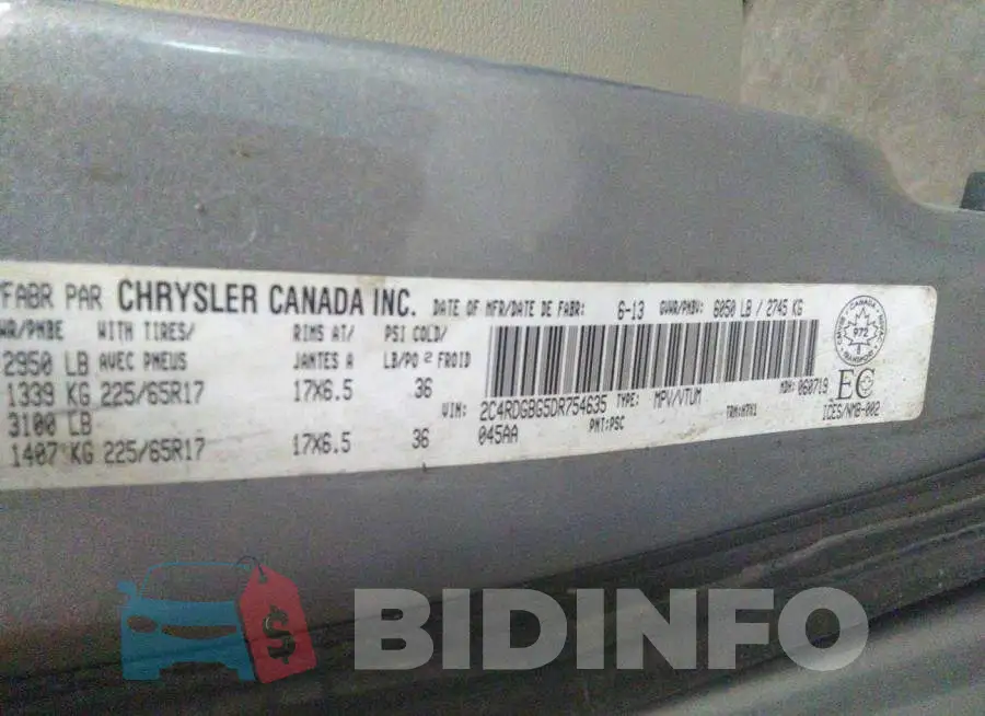 2C4RDGBG5DR754635 Photo# 9