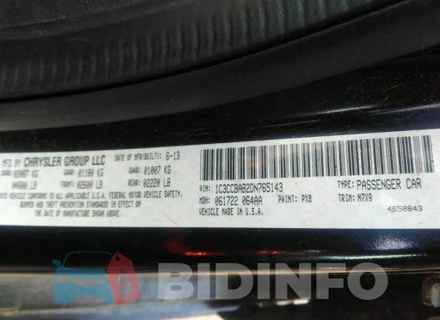 1C3CCBAB2DN765143 Photo# 9