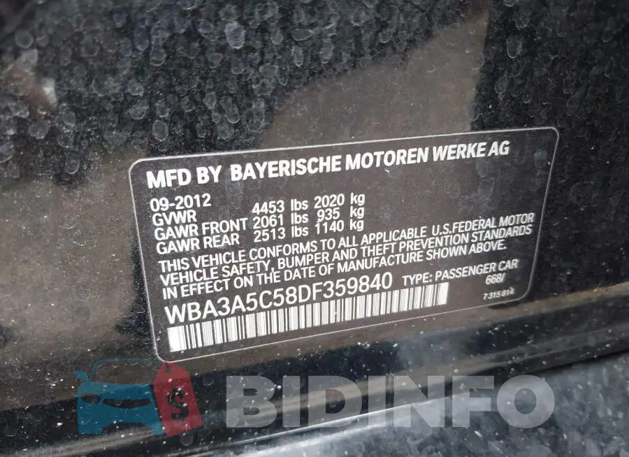 WBA3A5C58DF359840 Photo# 9