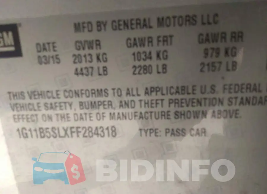 1G11B5SLXFF284318 Photo# 9