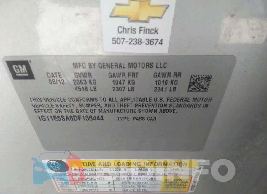 1G11E5SA6DF136444 Photo# 9