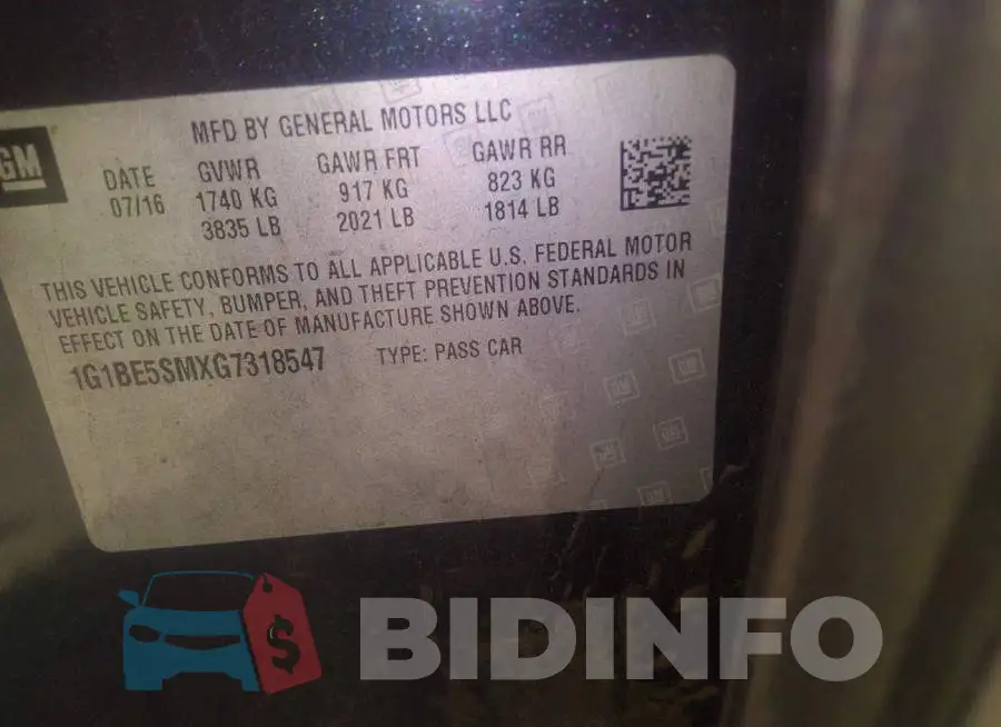 1G1BE5SMXG7318547 Photo# 9