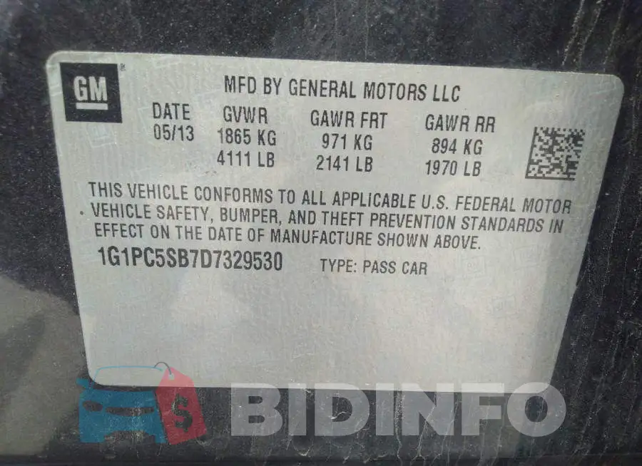 1G1PC5SB7D7329530 Photo# 9