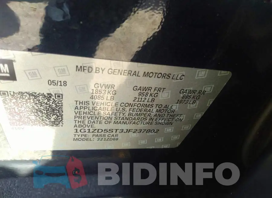 1G1ZD5ST3JF237802 Photo# 9