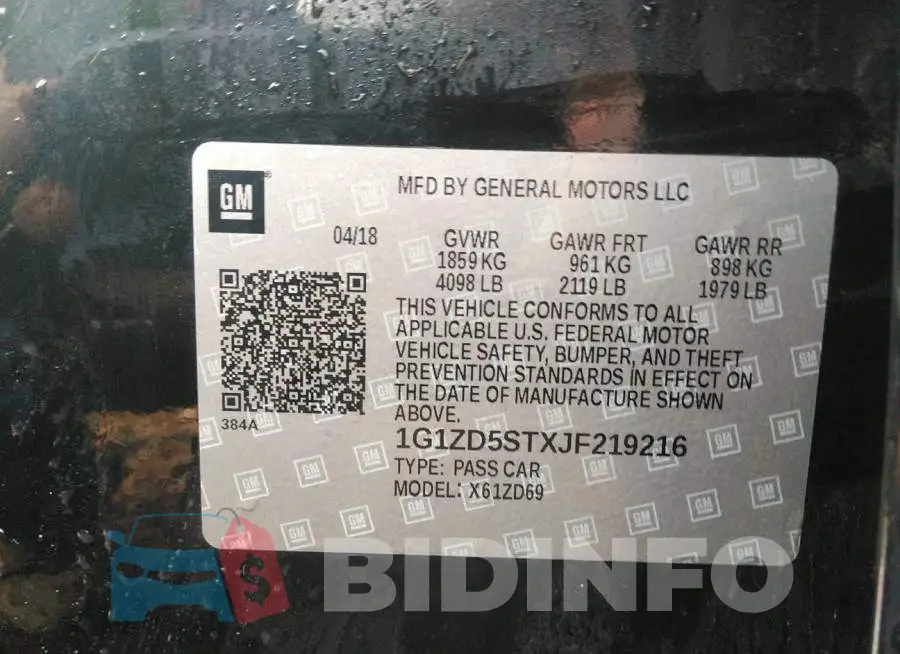 1G1ZD5STXJF219216 Photo# 9
