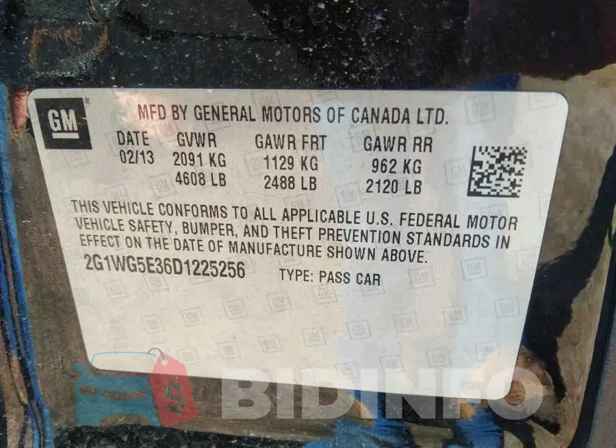 2G1WG5E36D1225256 Photo# 9