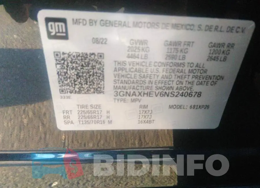 3GNAXHEV6NS240678 Photo# 9